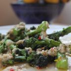Sprouting Tenderstem Broccoli in Quinoa & Tahini Sauce